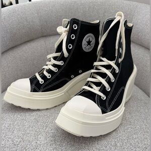 Converse Black and Cream High-Top Platform Chuck Taylors - Woman’s 9.5 (NEW)